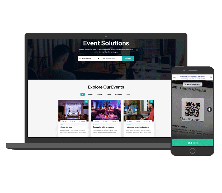 Web design - Event ticket ing system